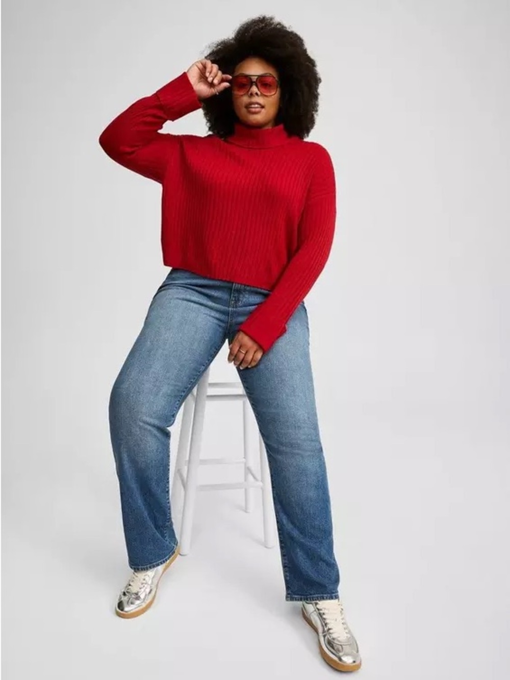 Torrid Ribbed Boxy Turtle Neck Pullover - Picture 4 of 7